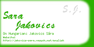 sara jakovics business card