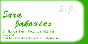 sara jakovics business card